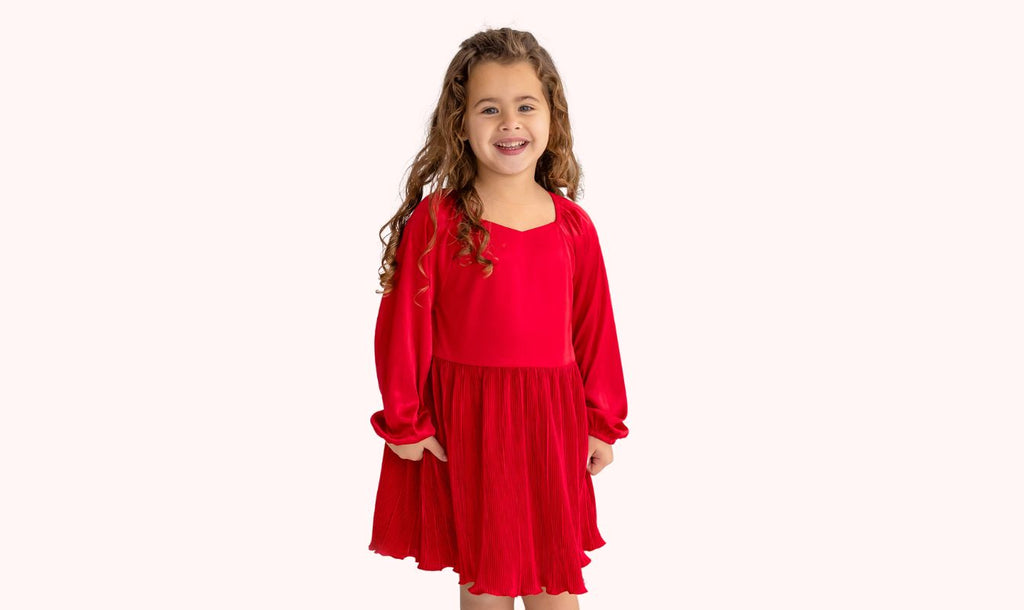 Girls Red Velvet Valentine's Dress