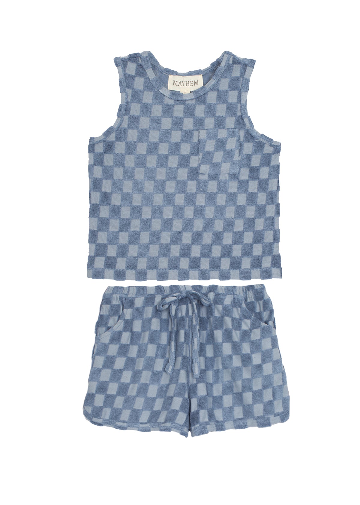Tyler Terry Cloth 2 PC Blue Checkered Set – Mabel + Honey